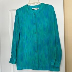 Marisa Studio Teal Button-Up Blouse